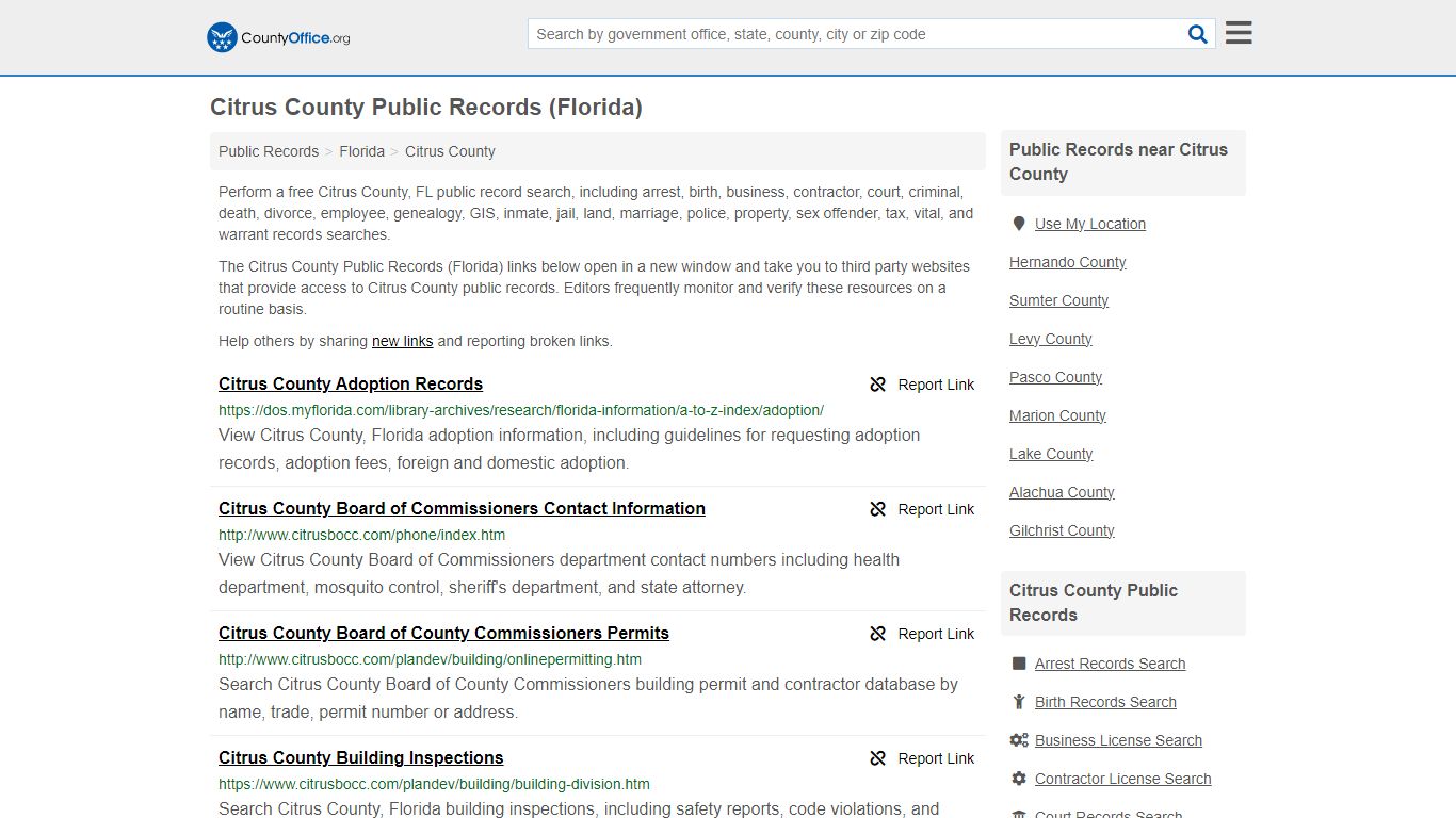 Citrus County Public Records (Florida) - County Office