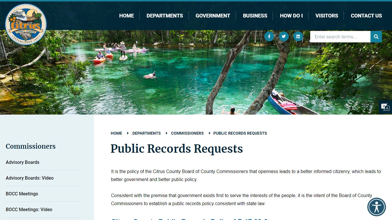 Public Records Request - Citrus County, Florida